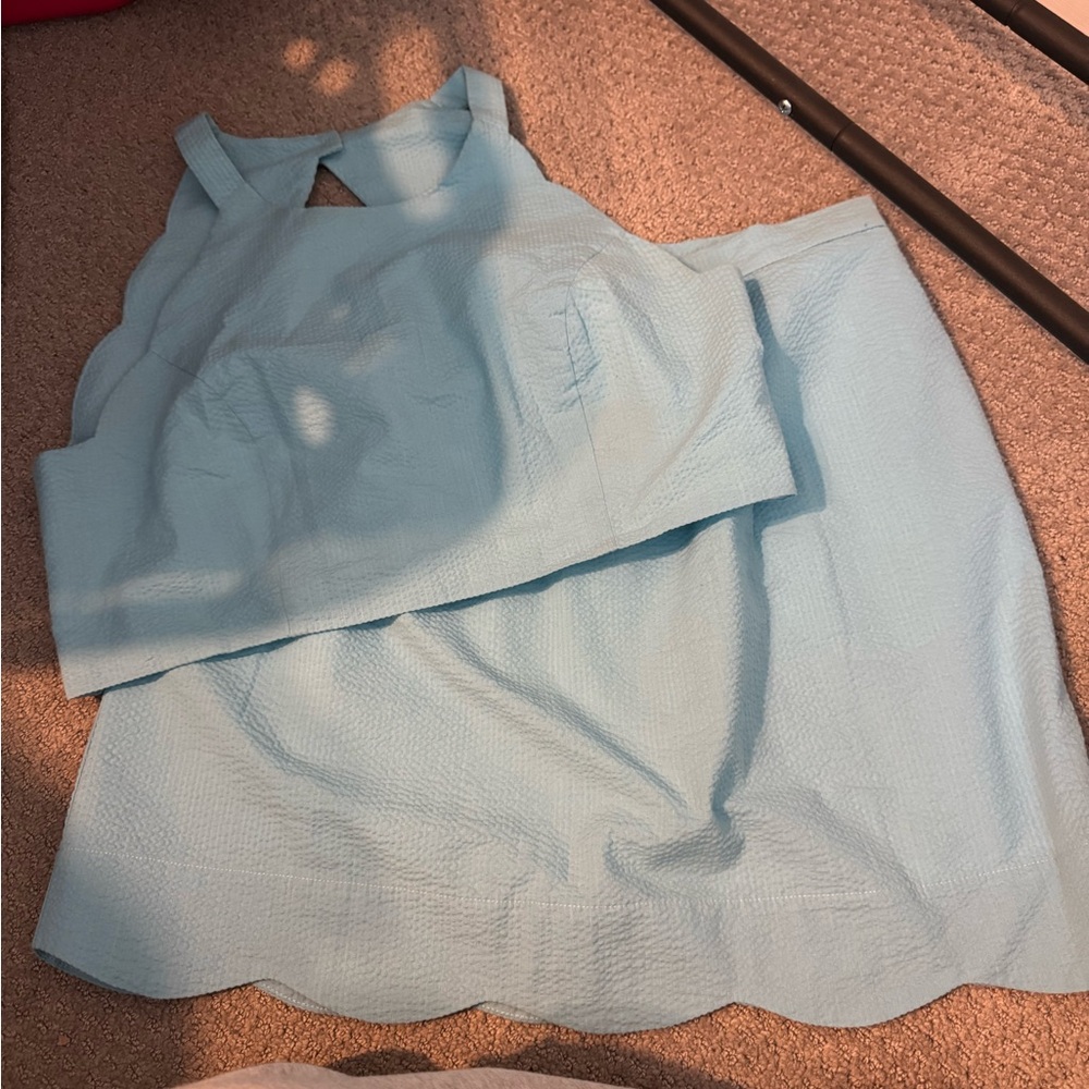 Lauren James Light Blue Skirt Set